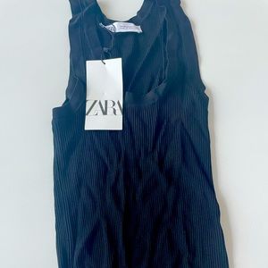 Black, ribbed, tank top from Zara. Size XS, fits like a small. New with tags.